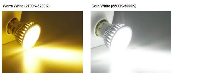 Warm white bulb, cold white bulb