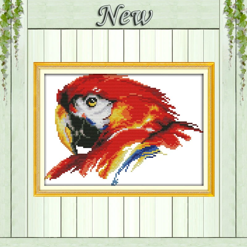 

Scarlet macaw,Counted printed on canvas DMC 14CT 11CT Cross Stitch Needlework kit Embroidery Set,colorful Parrot Home wall Decor