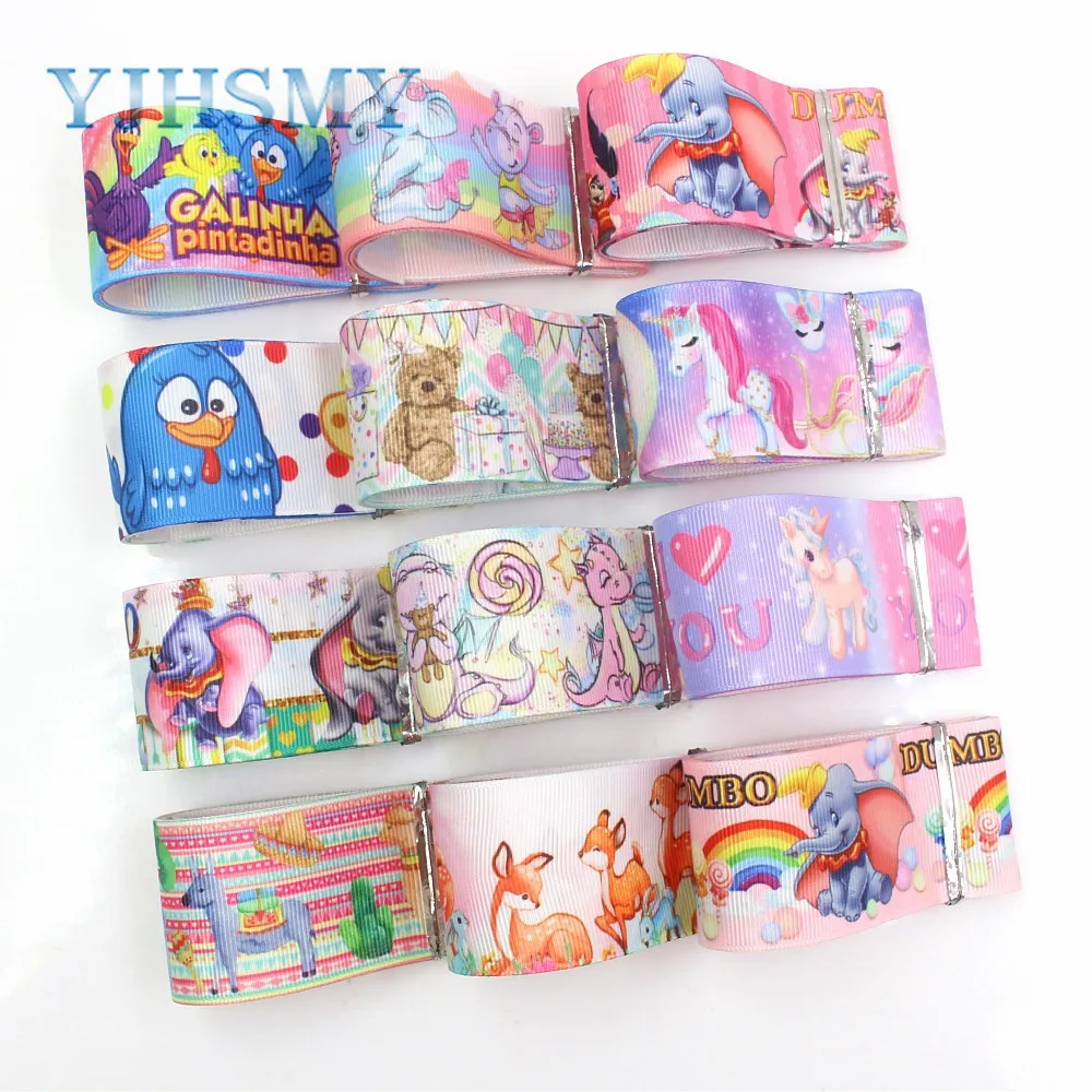 YJHSMY I-19426-1087 38 мм 10 ярдов Мультяшные ленты термопечать grosgrain аксессуары для одежды