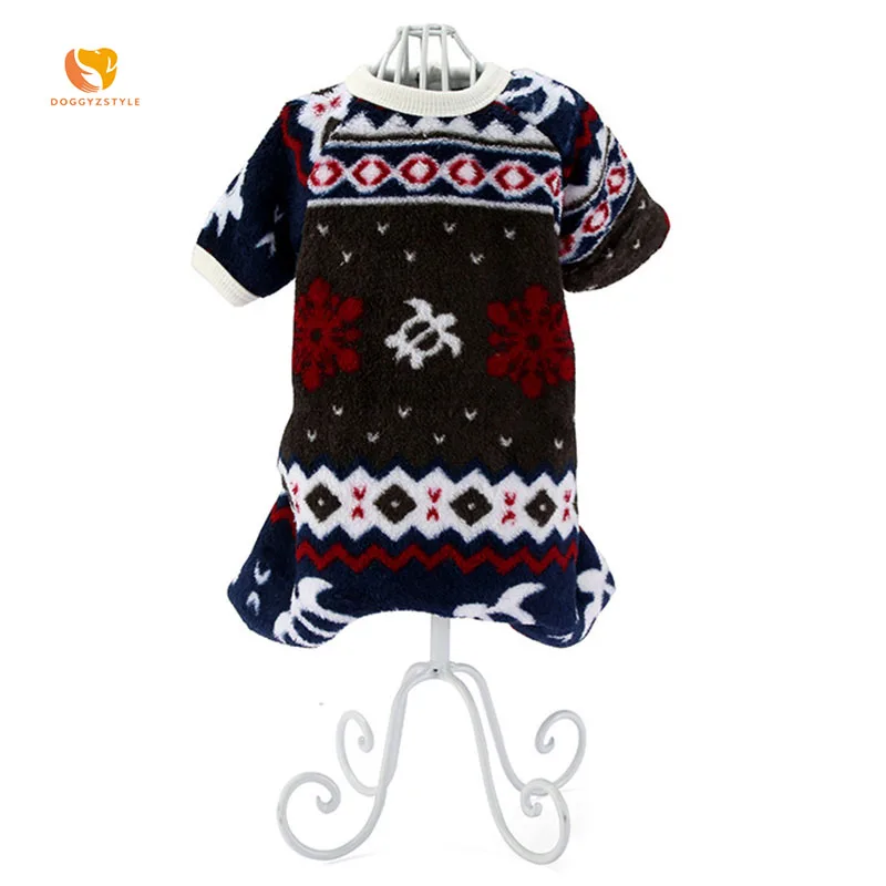 

Pet Dogs Floral Jumpsuit Dog Four Legs Coral Fleece Clothes Autumn Winter Cat Apparel For Small Chihuahua XS,S,M,L,XL DOGGYSTYLE