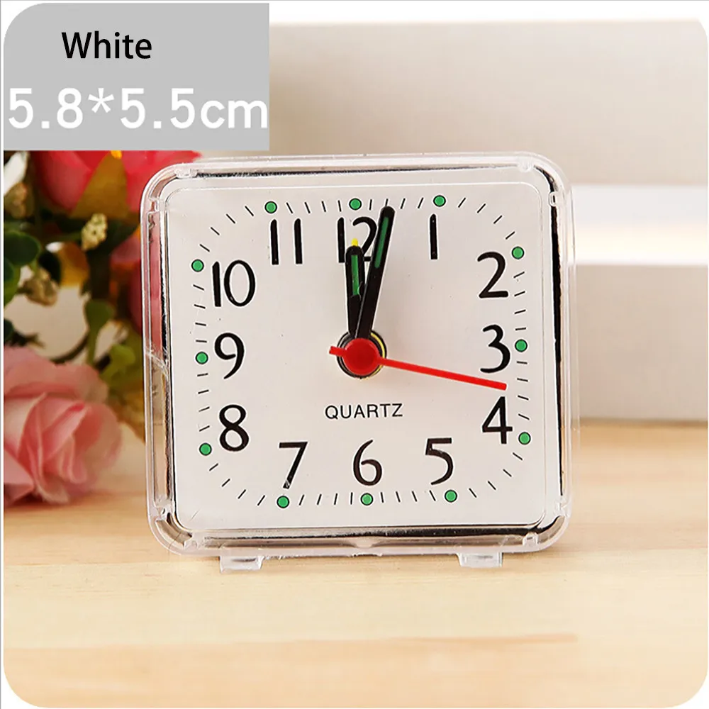 Cute Small Bed Alarm Clock temperatureTransparent Case Compact Digital Alarm Clock Mini Children Student Desk Table Clock 17