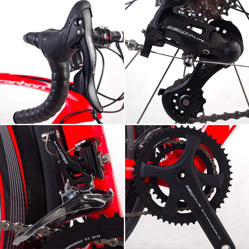 Flash Deal Carbon Road Bike 8.2kg Carbon fiber Road bike Carbon 700c racing bike Complete Road bicycle  with Campagnolo Centaur 22 speeds 1