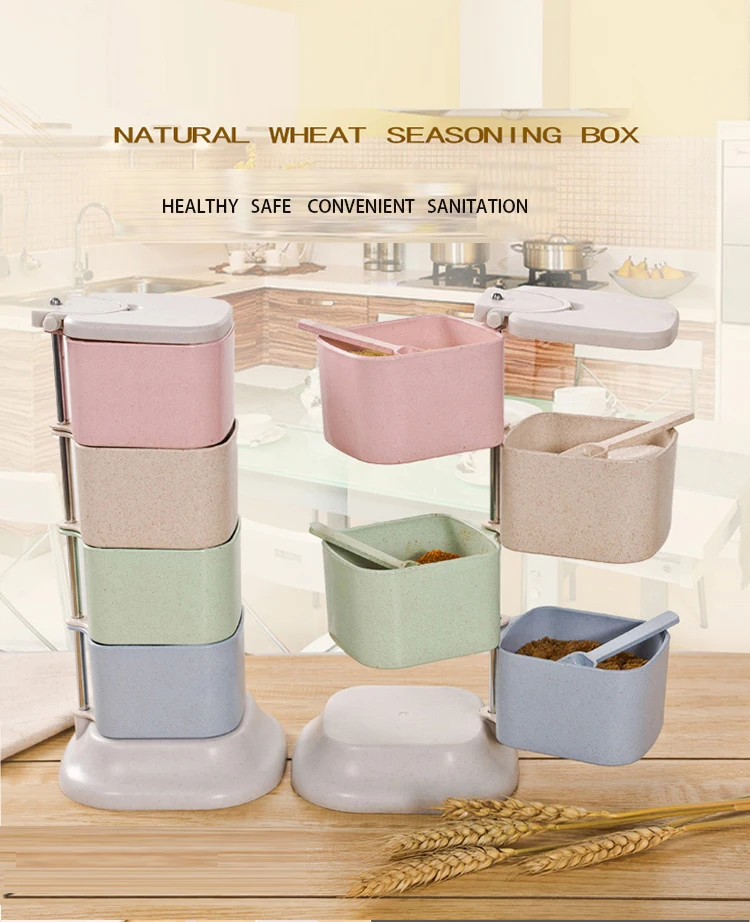 vertical rotating seasoning box, the creative kitchen, the seasoning salt monosodium glutamate seasoning box.vertical rotating  (5)