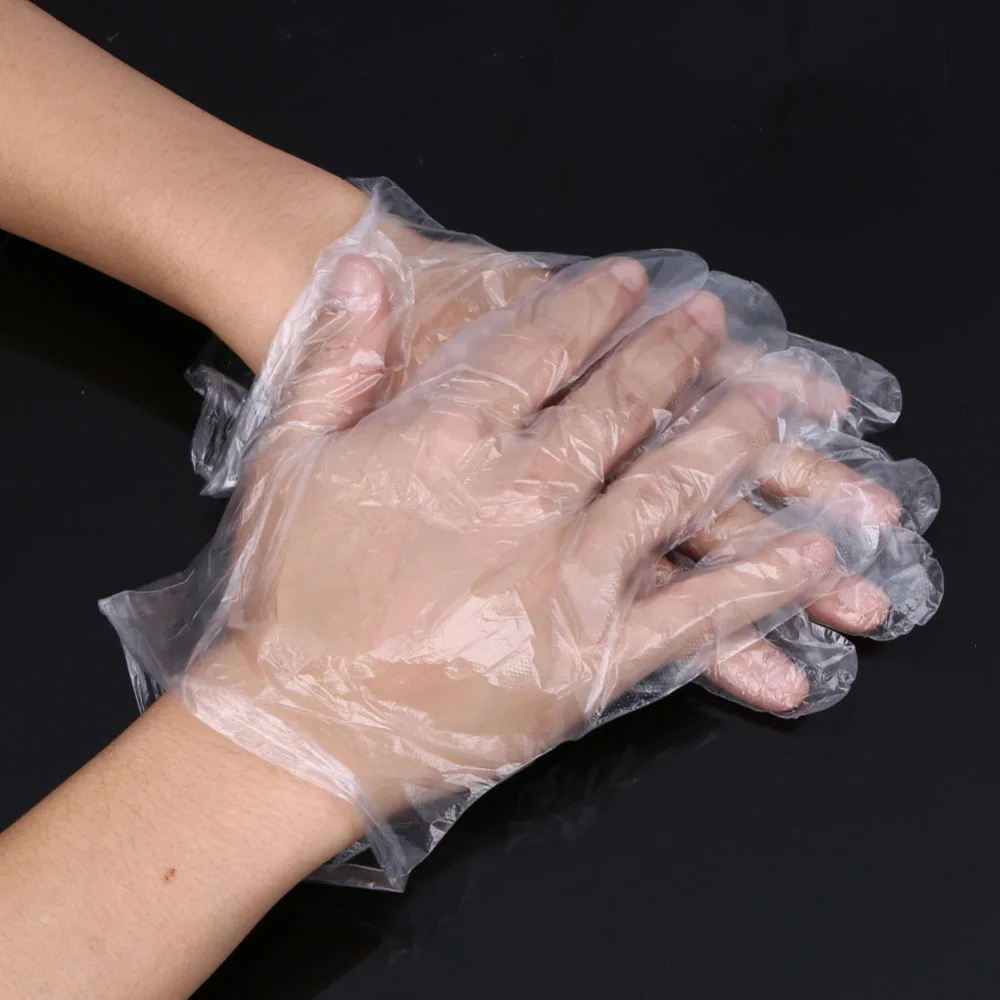 

100pcs Plastic Disposable Gloves Restaurant Home Service Catering Hygiene for Home Kitchen Food Processing