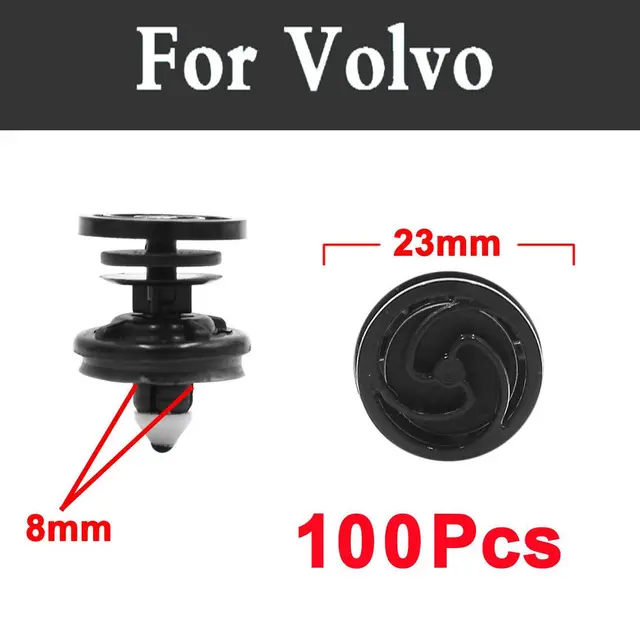 100pcs 8mm Plastic Car Styling Door Trim Panel Clips Bumper Fender For