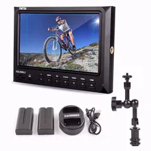 Feelworld FW-709 FW709 IPS HD 1024×600 On-Camera 1080P Screen Field Video Monitor + 7 inch magic arm + battery + battery charger