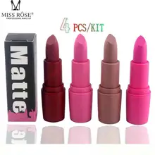 4 шт./компл. макияж красные губы матовая бархатная Помада карандаш стойкий оттенок губ Пигмент Макияж телесный коричневый помада