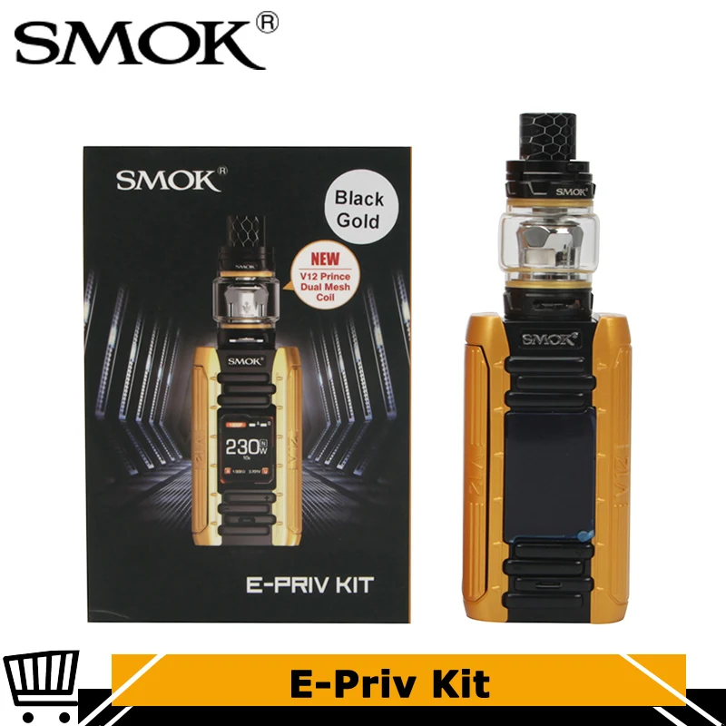 

Original SMOK E-PRIV KIT 230W E Priv Box MOD Vape 8ML TFV12 Prince Tank with V12 Prince Dual Max Mesh Coil Electronic Cigarette