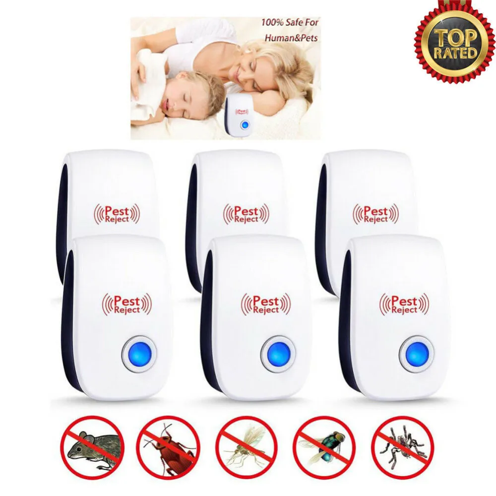 

Enhanced Version Electronic Cat Ultrasonic Anti Mosquito Insect Repeller Rat Mouse Cockroach Pest Reject Repellent EU/US Plug B4