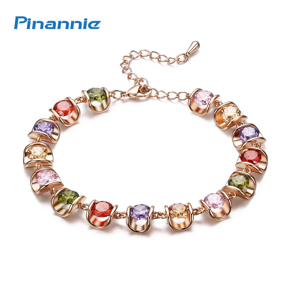 Pinannie font b Gold b font Color AAA Zircon font b Bracelets b font font b