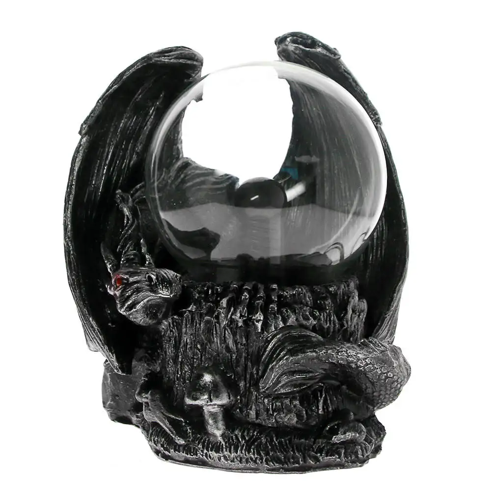 

Recumbent Dinosaur Mystical Lighting Tesla Plasma Ball Dragon Wing Figurine Devils Ion Ball Lamp Electric Glass Halloween Gift