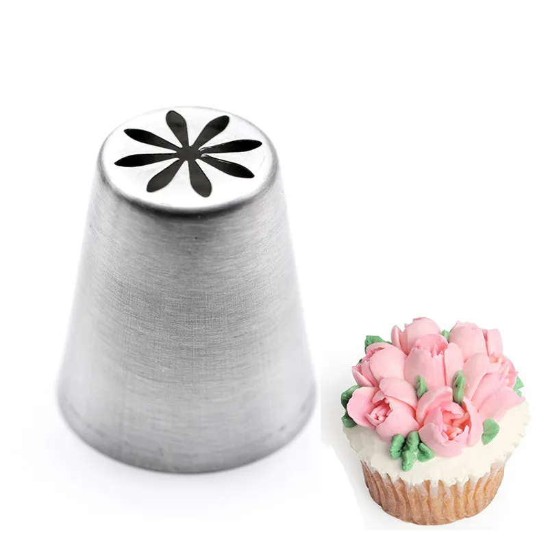 

3# Russian Nozzles Tulip Icing Piping Nozzles Cake Decoration Tips Baking Pastry Tools DIY Sugarcraft Cupcake Dessert Decorators