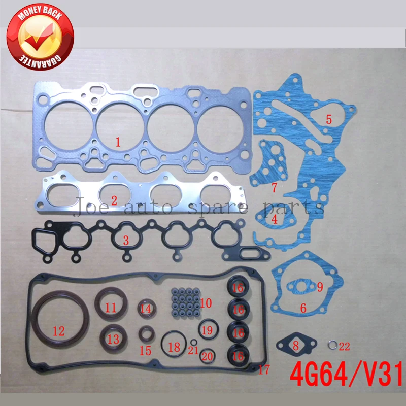 4G64 V31 полный комплект прокладок двигателя для Mitsubishi Montero/L200 2351CC 2.4L 1991 2007 MD974764