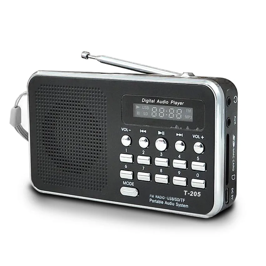 

2018 New Portable Mini FM Radio Speaker Music Player SD/TF Card USB For PC Smartphone MP3 MP4 Player with LED Display