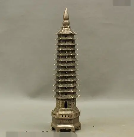 

S4184 China Buddhism Symbol FengShui Bronze Copper WenChang Pagoda Stupa Tower Statue discount 30% (C0324)
