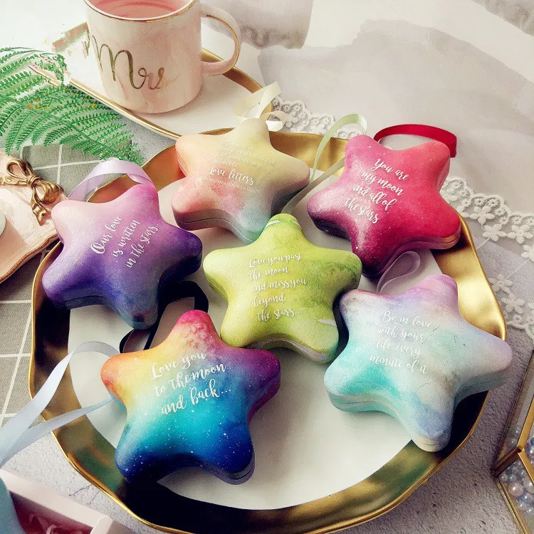 

Metal Star Shape Gift Case Container Home Wedding Party Christmas Hanging Candy Box Home Decoration Party Favors