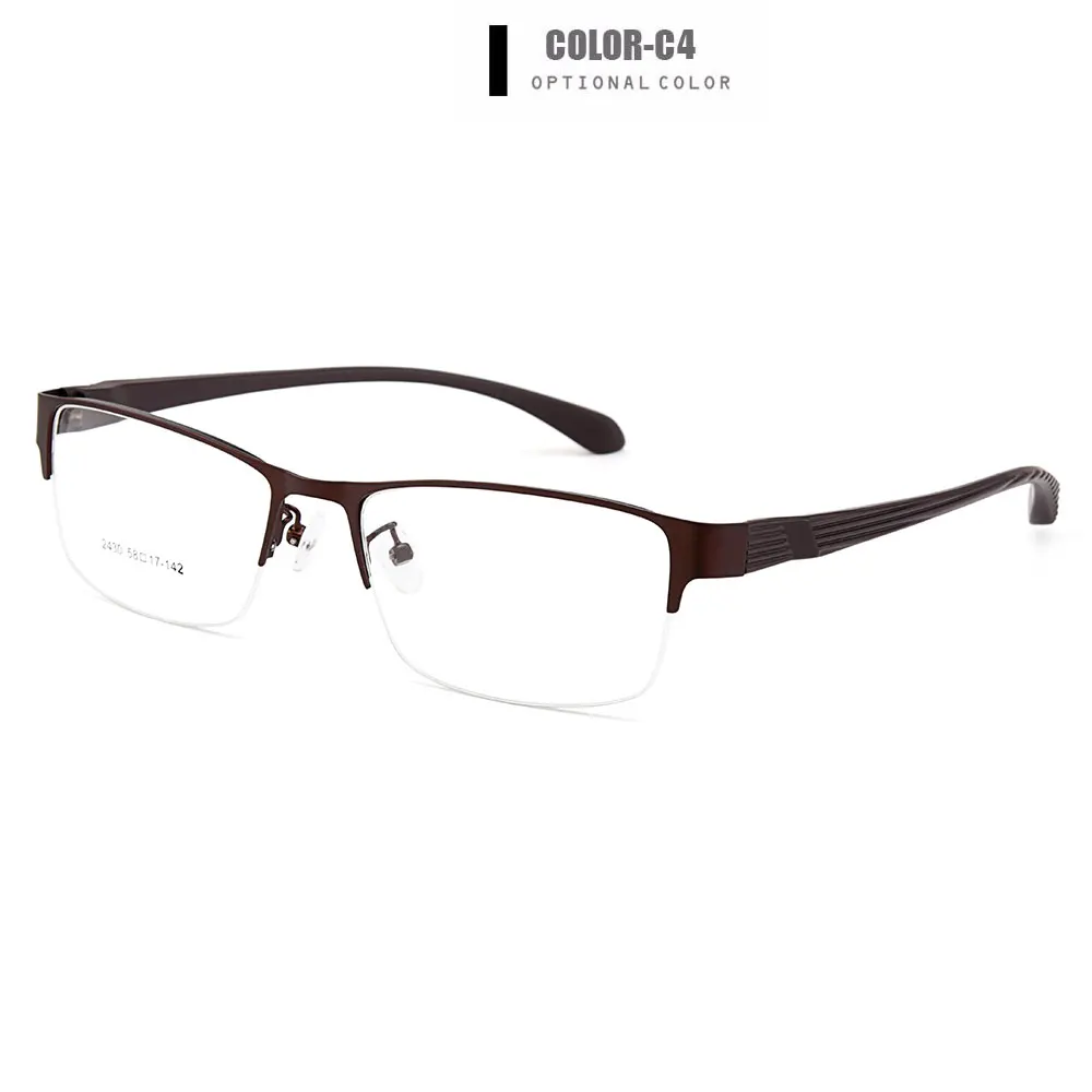 Gmei оптические мужские полуоправы из титанового сплава, оправа для очков для мужчин, очки с гибкими ножками, IP очки с гальваническим покрытием Y2430 - Цвет оправы: C4