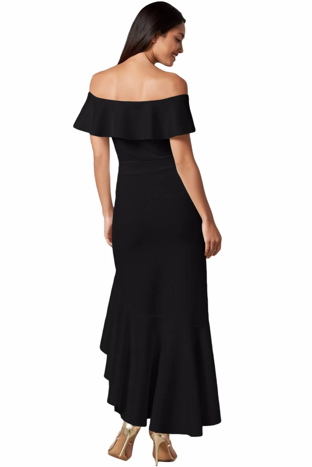 Black-Ruffled-Off-Shoulder-High-Low-Mermaid-Dress-LC610351-2-2