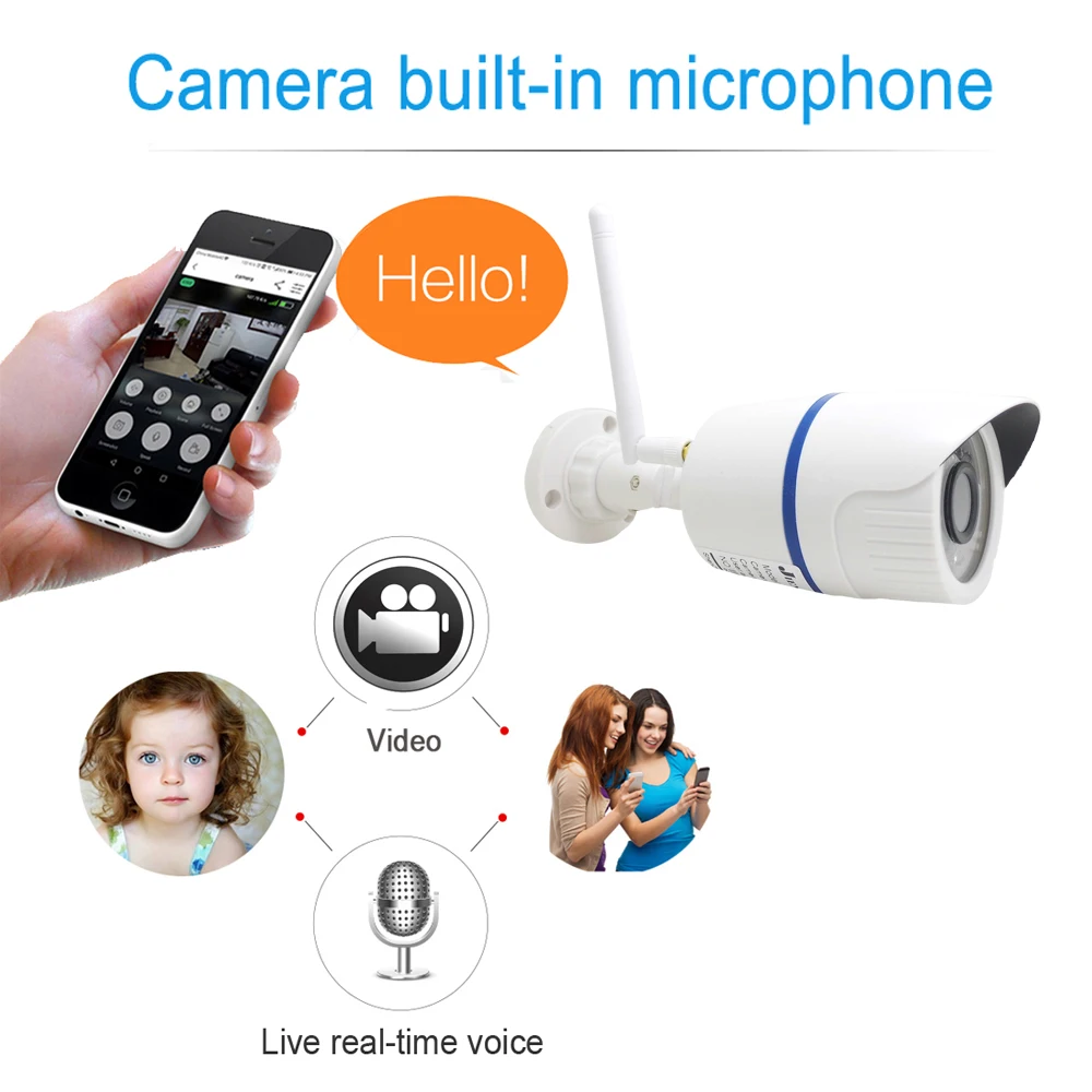 Ip Camera Wifi 1080P Outdoor 960P 720P Cctv Security Video Wireless Onvif 2mp Surveillance Audio Ipcam Night Vision Home Camera