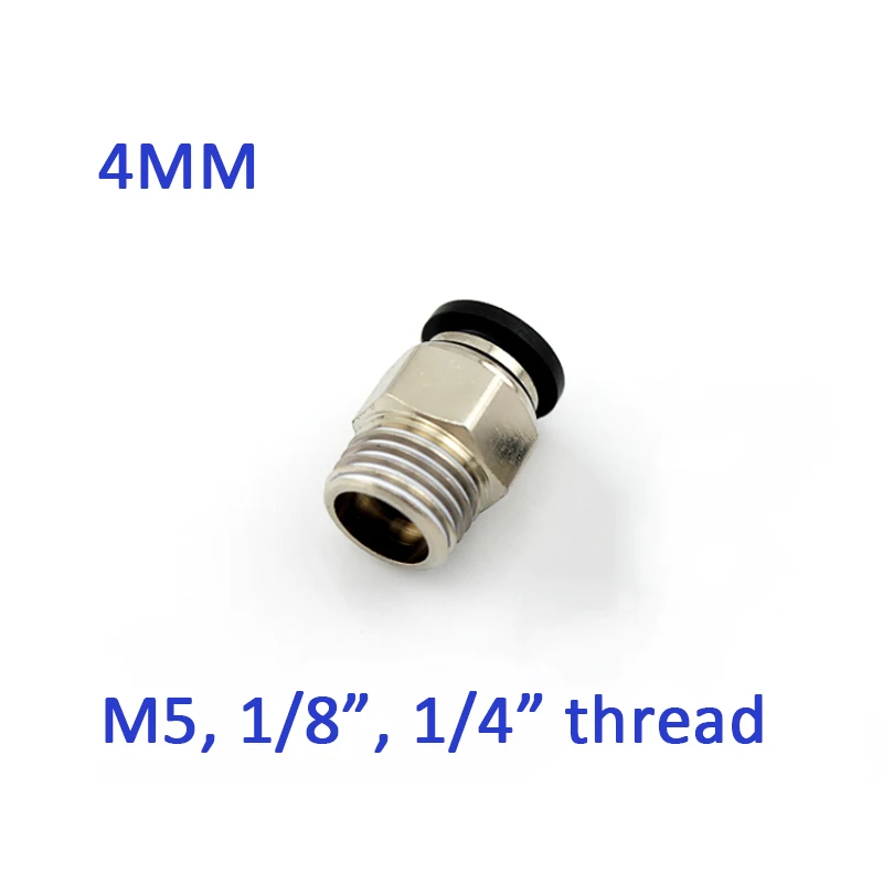 Пневматическая трубка GOGO PC 4 мм M5 M6 1/8 &quot1/4&quot PT резьба Мужская прямая установка 10