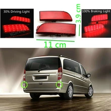 Buy 2PCS LED Rear Bumper Reflector Brake Lights Tail Lights for Mercedes for Benz vito viano W639 2003-2014 Free Shipping