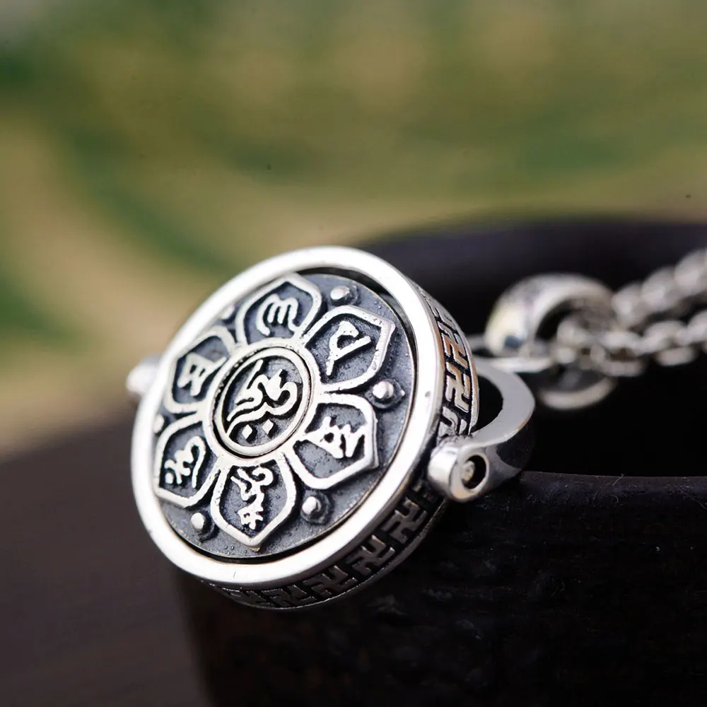 FNJ 925 Silver Buddha Pendant Bring Good Luck Round 100 Pure S925