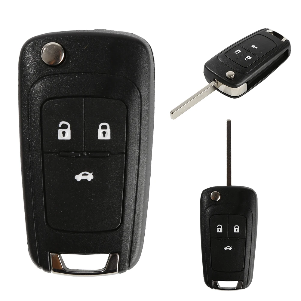 

3 Button Flip Keyless Entry Remote Key Shell Case Cover Replacement with Uncut Blade for Vauxhall Opel Astra Insignia