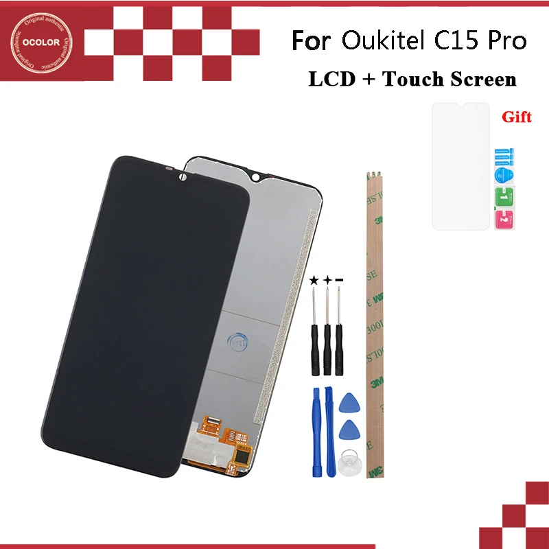 

ocolor For Oukitel C15 Pro LCD Display And Touch Screen Digitizer Assembly 6.088" For Oukitel C15 Pro Replacement+Tools+Film