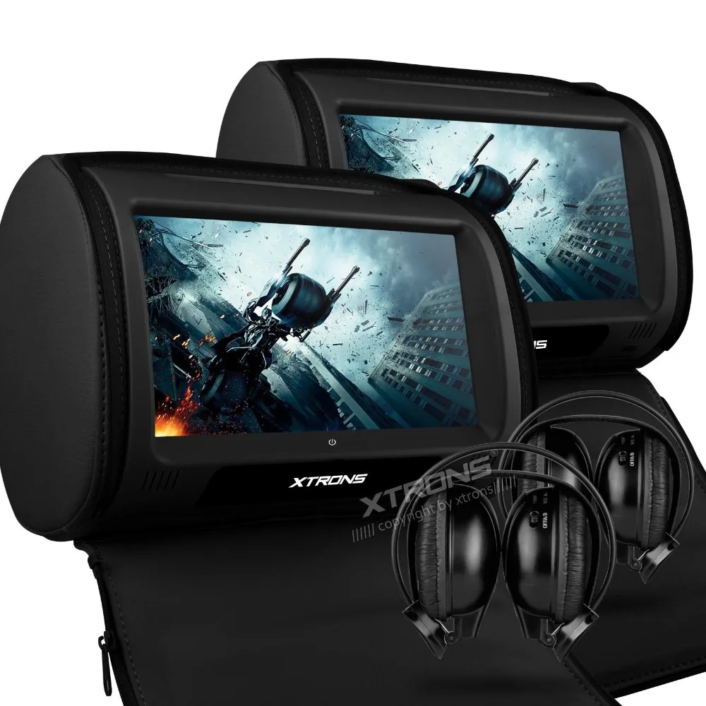 Top 2x9" Black Color Touch Screen Car Headrest DVD Player with 2 IR Headphones 8 Bits & 32 Bits Games (Beige & Grey Optional) 0 Top 2x9" Black Color Touch Screen Car Headrest DVD Player with 2 IR Headphones 8 Bits & 32 Bits Games (Beige & Grey Optional) 0