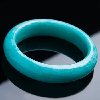 

Drop Shipping Genuine Green Natural Amazonite Gemstone Fashion Crystal Bangle Bracelets For Women Female Inner Diameter 57mm