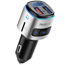 Nulaxy Trasmettitore FM V4.2 Senza Fili di Bluetooth FM Radio Auto Adattatore Bluetooth con QC3.0 Carica USB di Sostegno TF Con Luce Ambiente