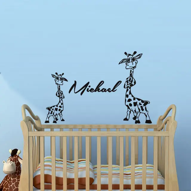 Due belle giraffe wall stickers personalizzati nomi rimovibile ... Wall stickers personalizzati