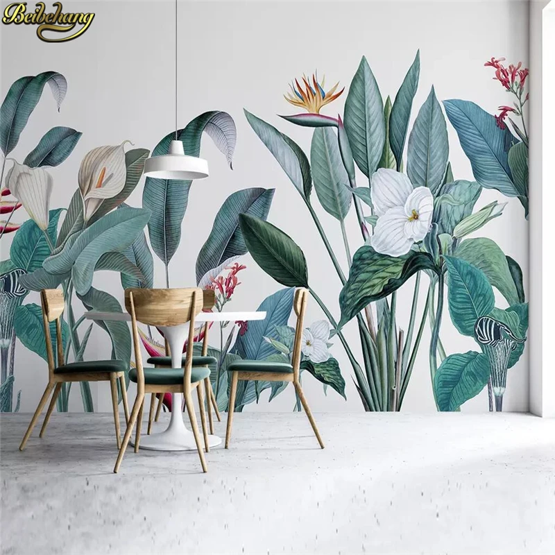 Beibehang пользовательские скандинавские средневековые тропические растения цветы птицы фото обои для стен 3 d фон 3d фрески обои