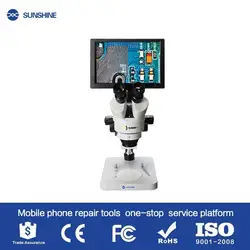 Sunshine 10,1 дюймов SZM45T-B1-1600S HDMI 1600 Вт мегапиксельная камера с бинокулярным зумом микроскоп для ремонта мобильных телефонов