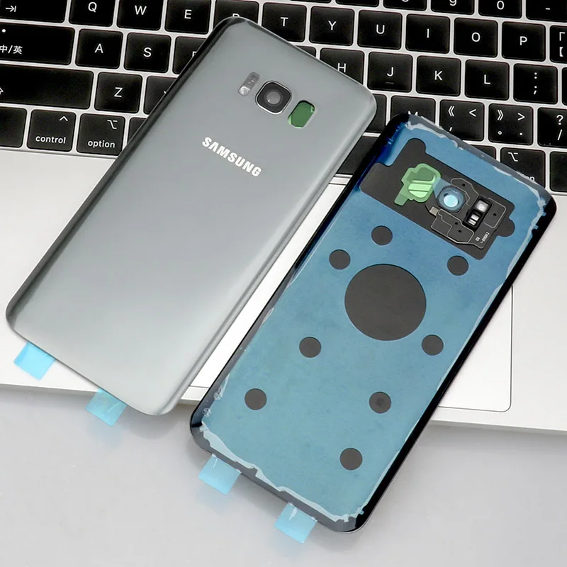 6," для SAMSUNG Galaxy S8 PLUS G955F задняя крышка батарейного отсека задняя стеклянная крышка Корпус чехол Замена для SAMSUNG S8 plus Крышка батарейного отсека - Цвет: S8 Plus Silver