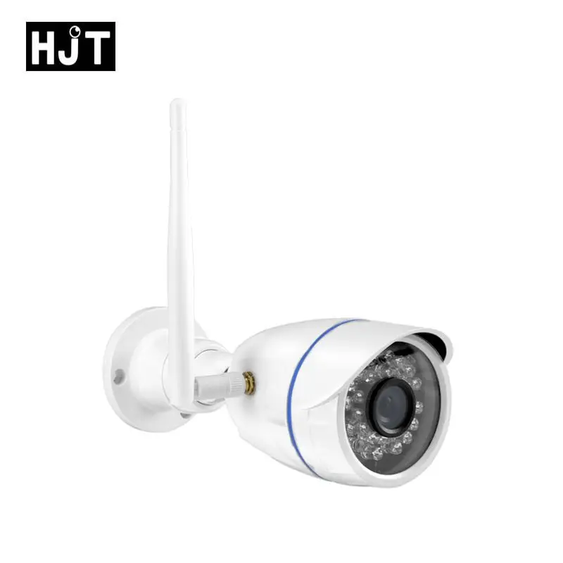 

HJT Full-HD 1080P 2.0MP WIFI Network Camera H.264 SD Card Slot CCTV Camera 24IR Night Vision White Outdoor Waterproof Onvif 2.1