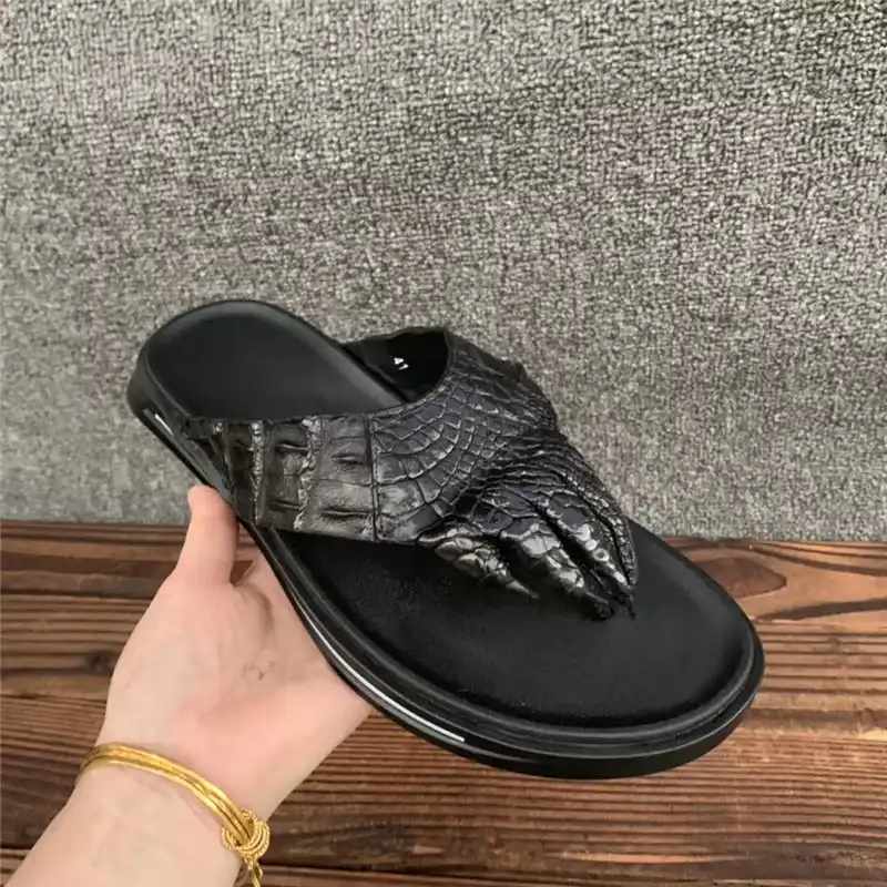 alligator skin flip flops