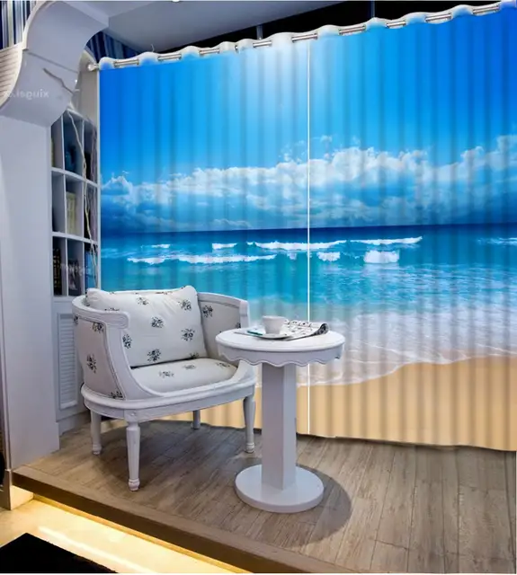 Wallpaper Rideaux de bord de mer Free HD