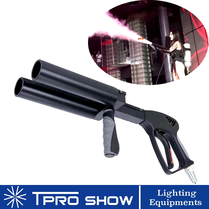 

DJ CO2 Gun Double Nozzle Cryo Machine Pistola Co2 Column Smoke Fog Spray to Crowd in Disco Club Party Dancing