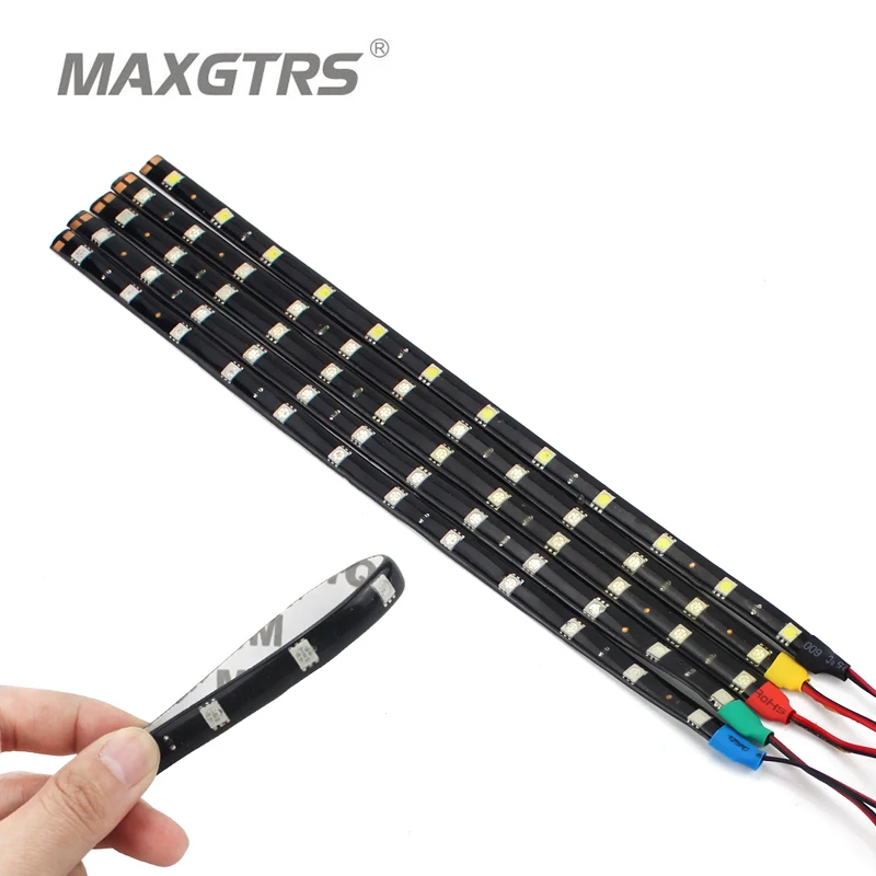 

4x 30cm 60cm DRL waterproof Light 5050 12 SMD High Power Flexible Car LED Strips Blue/Green/Red/White Daytime Running Light
