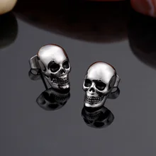 TrustyLan Punk Rock Skull Mens Earrings For Women Stainless Steel Small Stud Earings Fashion Jewelry Dropshipping Gift New