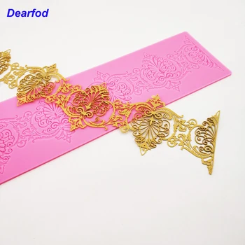 

MX128 European Style Relief Lace Mold Silicone Sugar Lace Pad Cake Brim Decoration Mold Kitchenware DIY Tool