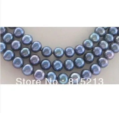 

FREE SHIPPING>>>@@ > N837 natural AAA 10-11mm tahitian peacock blue pearl necklace 17"18"19"14KG