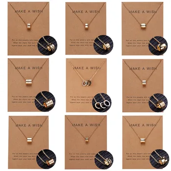 

Hot Sale Simple Hollow Round Circle Pendant Charm Necklace Femme Elegant Gold Choker Necklace Wish Card Fashion Jewelry Dropship