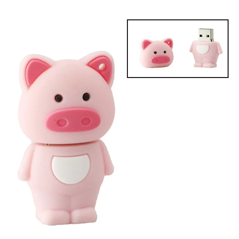 

Cartoon Animal Pink Pig usb Creative USB 2.0 usb flash drive thumb memory stick pendrive 4GB 8GB 16GB 32GB u disk gifts