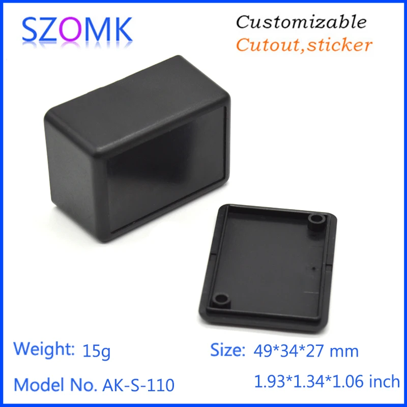 

10 pcs, 49*34*27mm small plastic enclosure for power supply wired electronics plastic housing electrical instrument enclosure