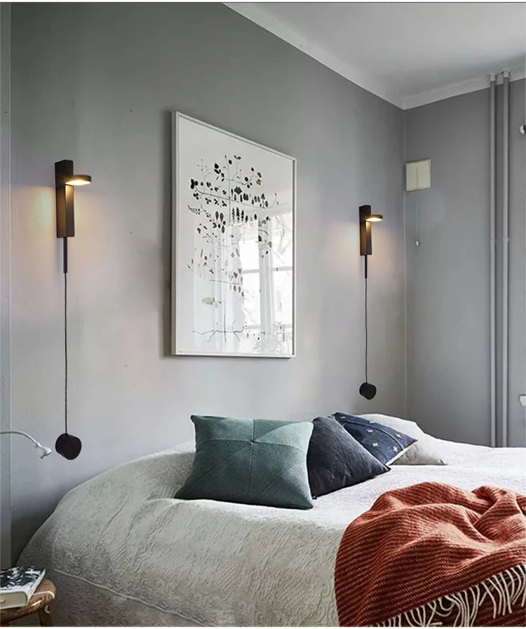 Interruptor de Luz Nordic Moderno Parede Luxo Regulável Simples Sala Estar Corredor Quarto Personalidade Criativa Lâmpada Cabeceira Mod. 130117 19 regulável simples sala estar corredor quarto personalidade