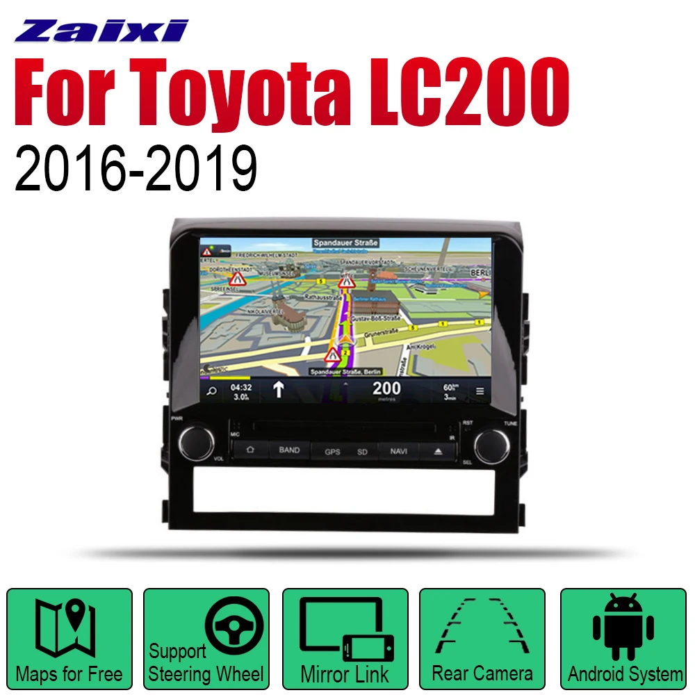 Авто Радио 2 Din Автомобильный dvd-плеер на основе Android для Toyota Land Cruiser LC200 gps Навигация BT Wifi карта мультимедиа