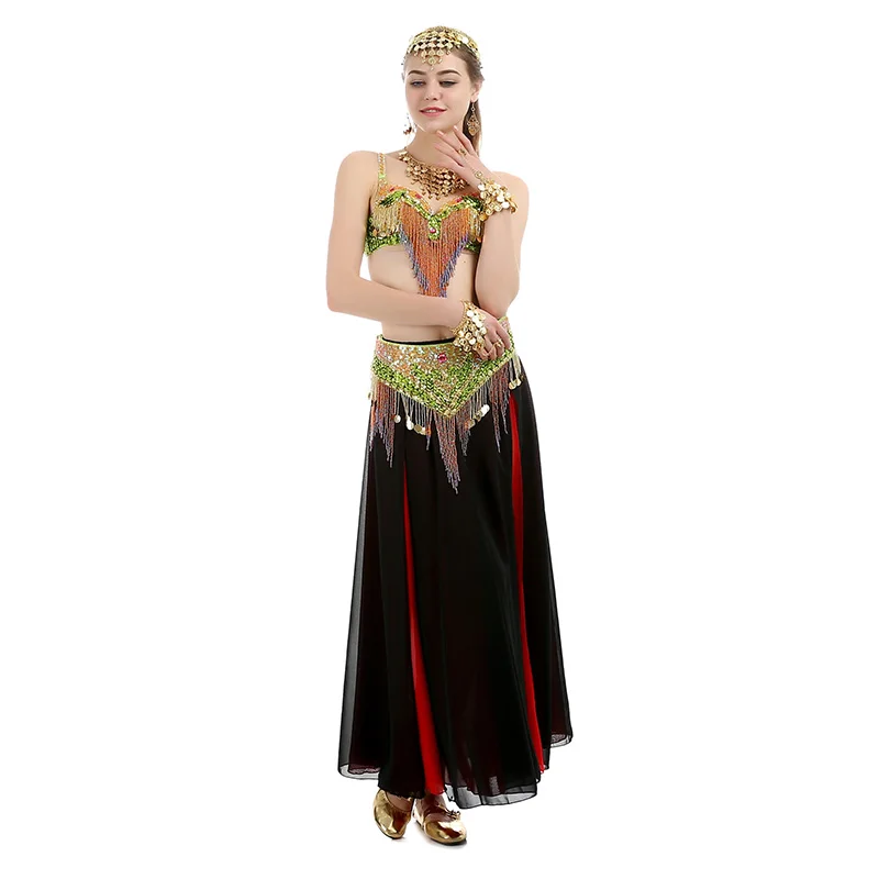 iMucci Elegant Golden Triangle Gypsy Hand Chain Belly Dancing Show Decoration Bracelet Party Stage Tassels Jewelry Bangles