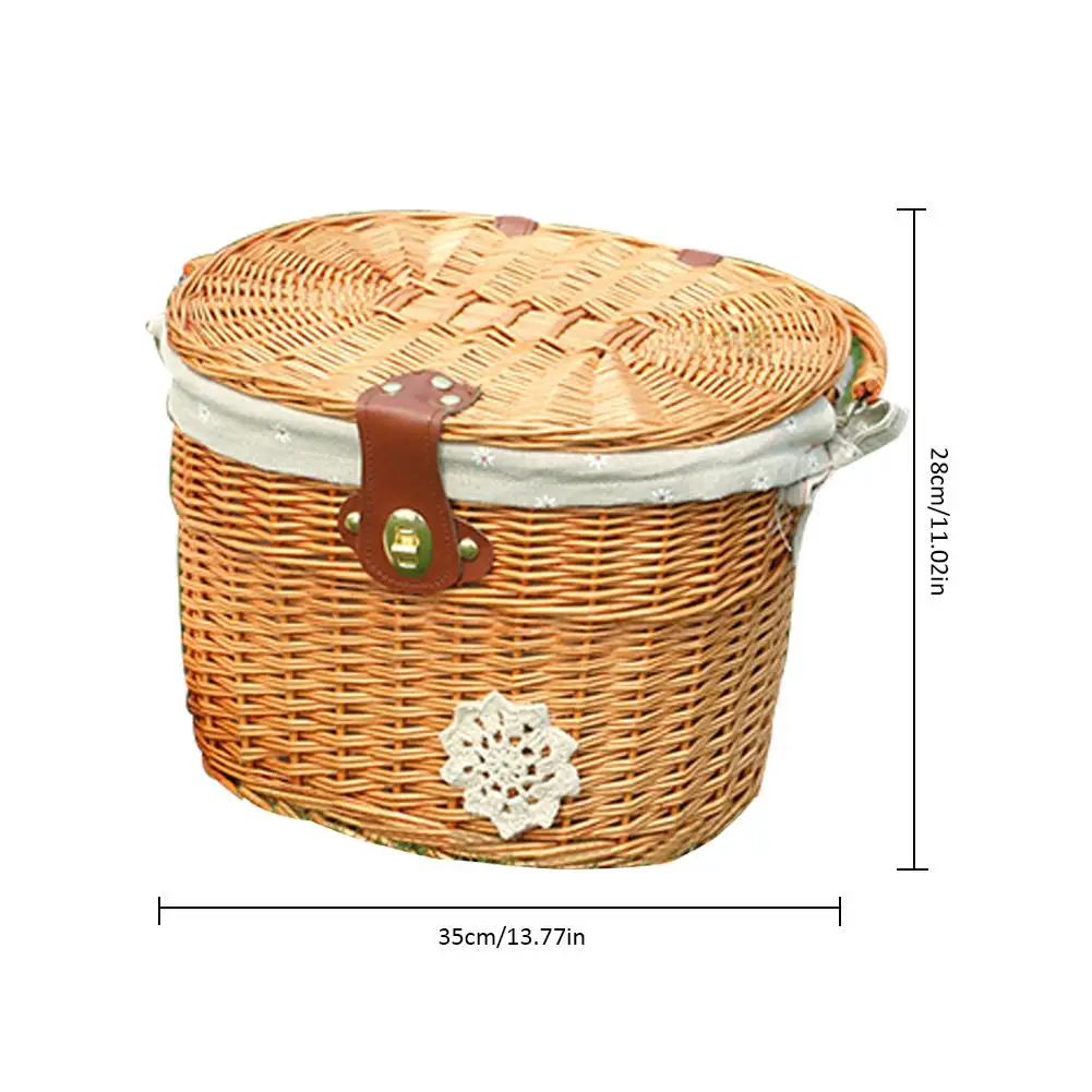 Fiets Mand Natuurlijke Bruin Rotan Rieten Fietsmand Deksel Classic Duurzaam  Sterke Rieten Manual Mand Fiets Accessoires|Bicycle Bags \u0026 Panniers| -  AliExpress
